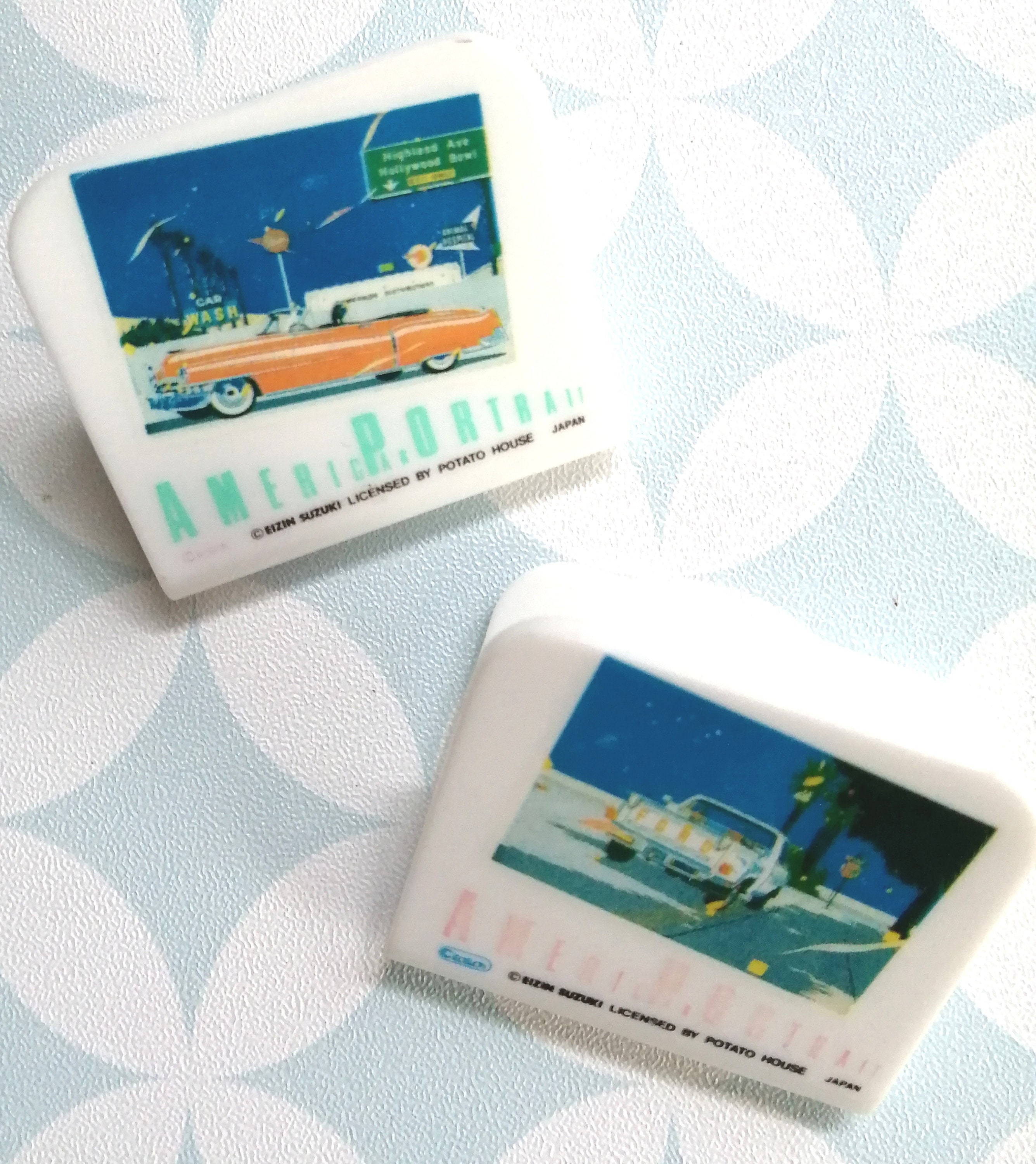 80S Vintage Very Rare Citation American Portrait Set Of 2 Plastic Paper Clip