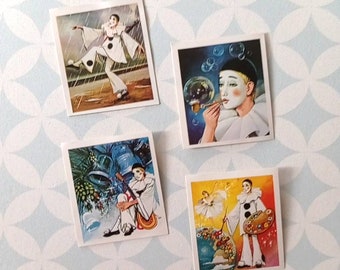 80er Vintage Éditions Beaubourg Pierrot Sticker zur Auswahl