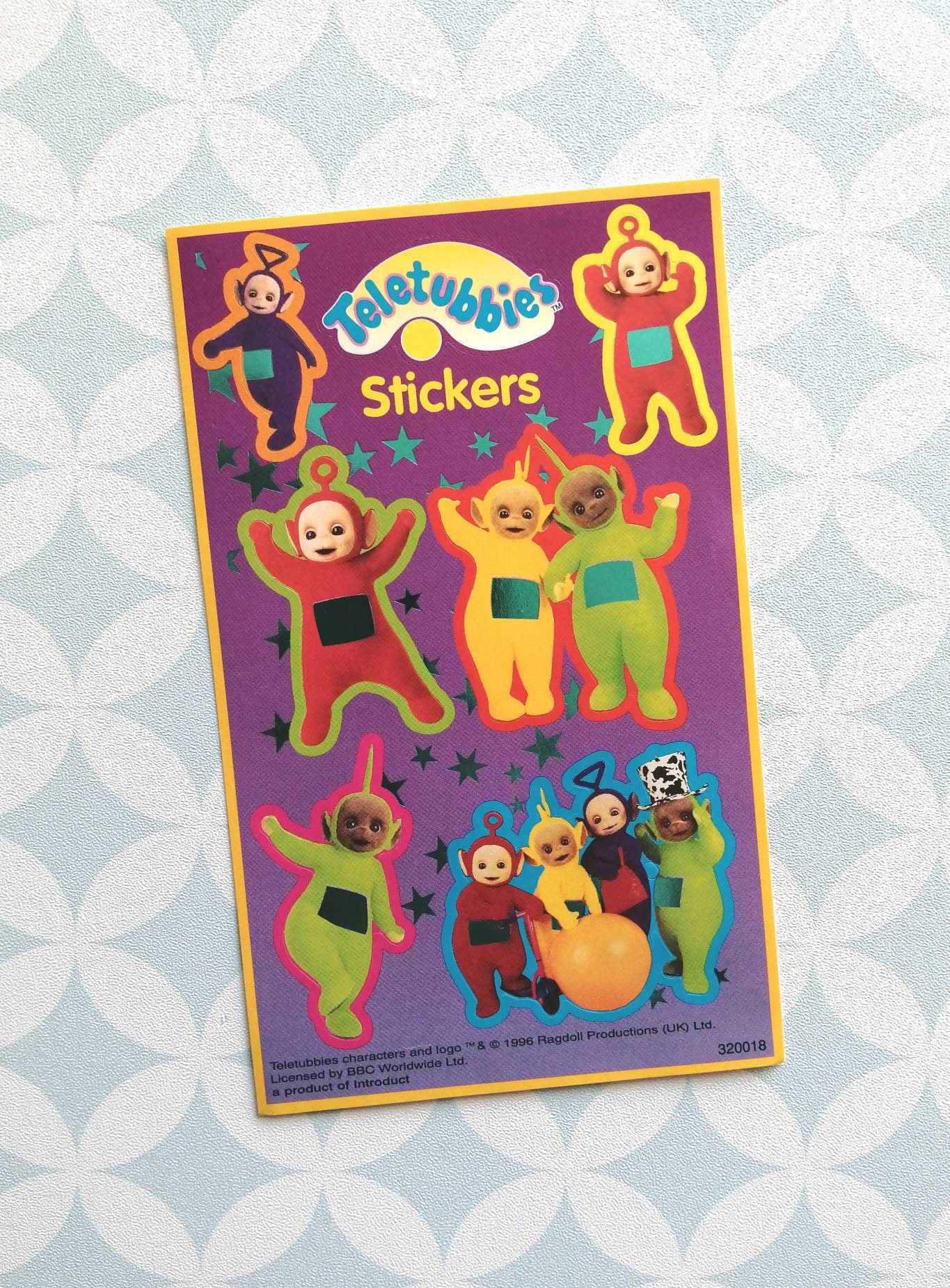 Vintage 90S Introduct Holland Teletubbies Set Of 7 Sunshine Stickers