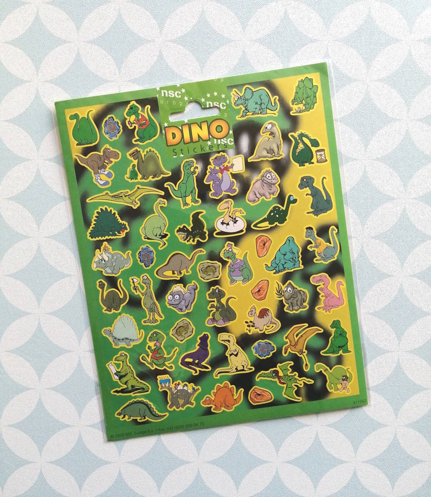 Vintage Nsc Europe Dino Set Of 50 Stickers New Sealed