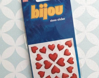 Vintage 90s / 00s BSB Bjjou set of 20 Hearts relief Stickers new packaged