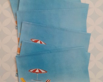 80s Vintage Stationery Writing Set of 6 printed envelopes