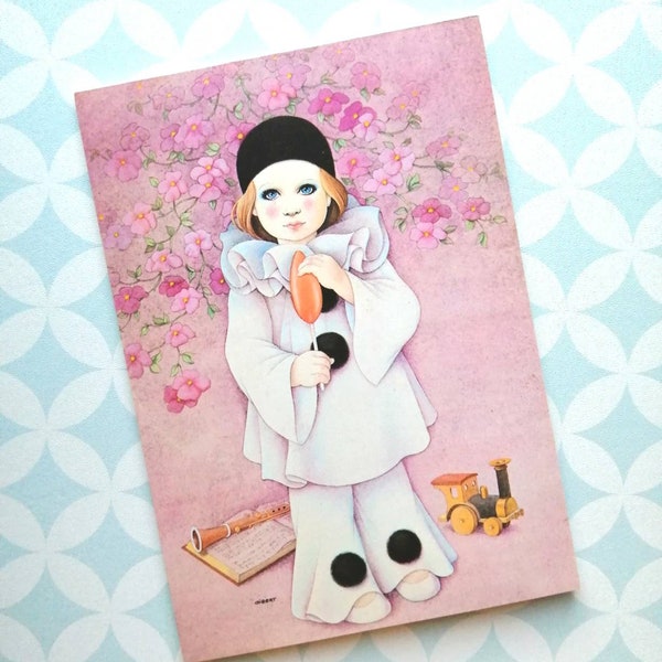 80s Vintage Michel Oks Pierrot Baby Love Notebook Bloc A5