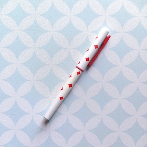 80s Vintage Waterman White Plastic Fountain Pen with Red Tiles NEW