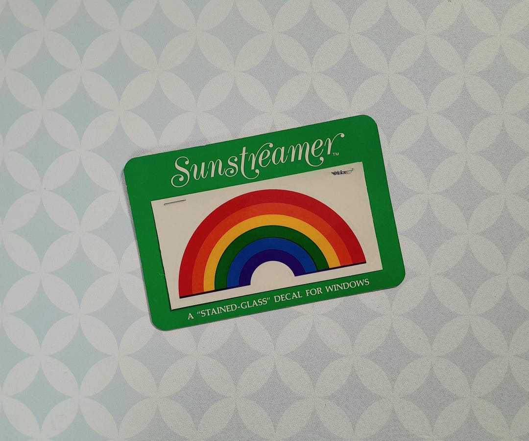 Vintage 80s ILLUMINATIONS Sun Streamer Rainbow Stained - Glass Decal ...