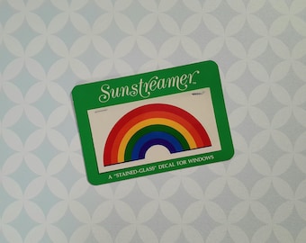 Vintage 80s ILLUMINATIONS sun streamer rainbow stained - glass decal for windows NEW