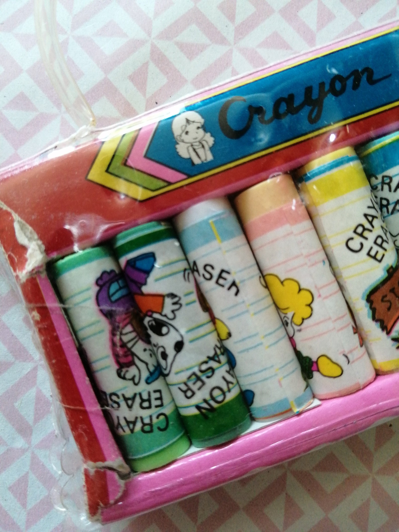 80s Vintage Eraser Rubber Gomme Crayon Eraser Etsy