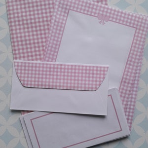 Juego de papelería vintage GPV de los años 80, color rosa claro, para escribir cartas y sobres. COLORES