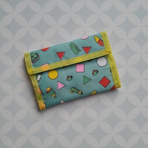 80s Vintage multicolored canvas and nylon wallet with money compartment NEW
