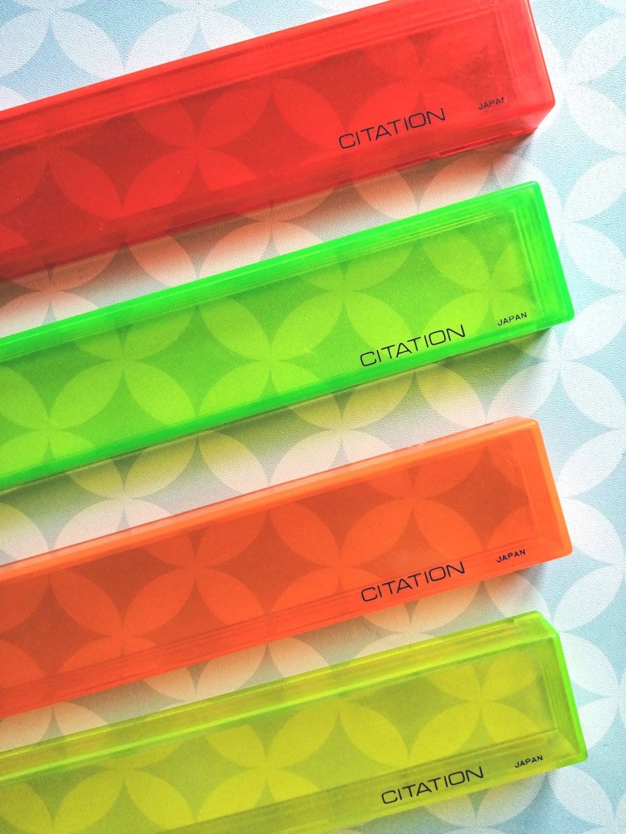 80S Vintage Rare Citation Japan Plastic Pencil Case Choose Your Favorite Color