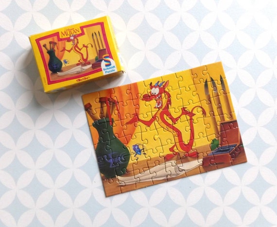 90s Vintage Disney Schmidt Puzzle Mulan 54 Pieces Mini Puzzle 