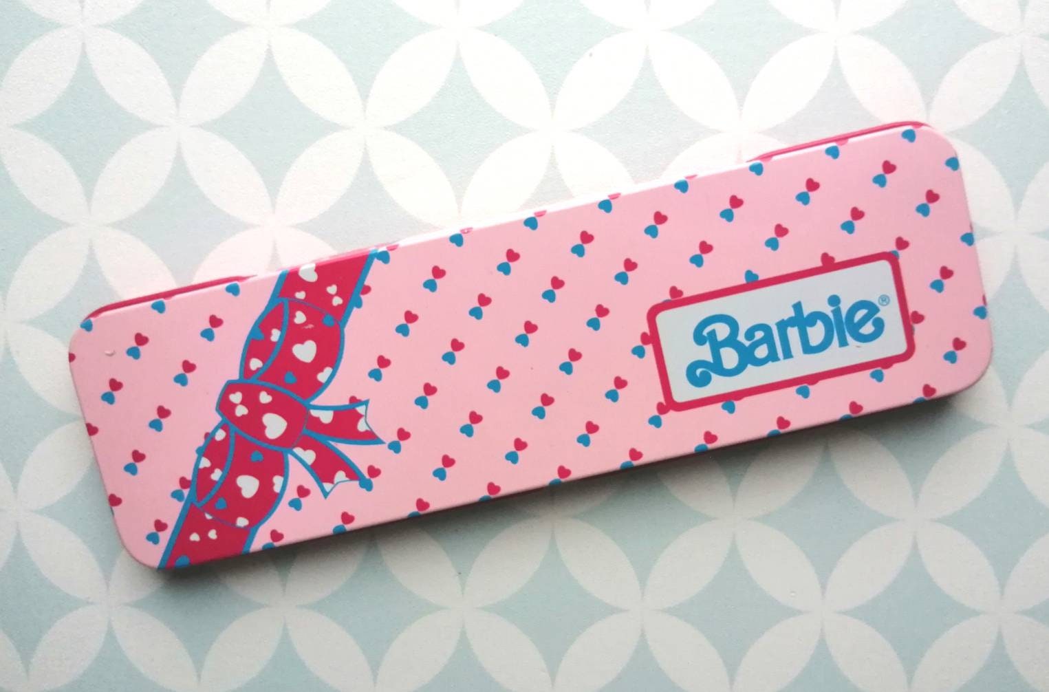 80S Vintage Mattel Barbie Plumier Metal Pencil Case