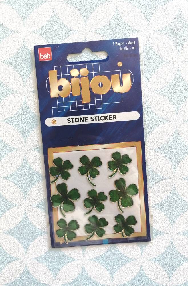 Vintage 90S/00S Bsb Bjjou Set Of 9 Clover Glossy Stickers New Packaged