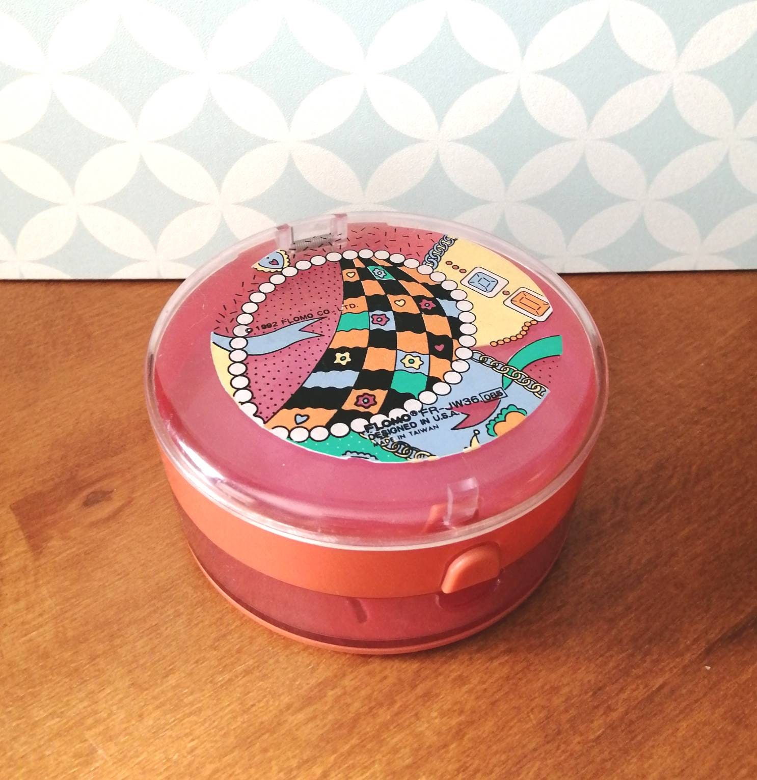 90S Vintage Flomo 1992 Plastic Storage Box Jewelry