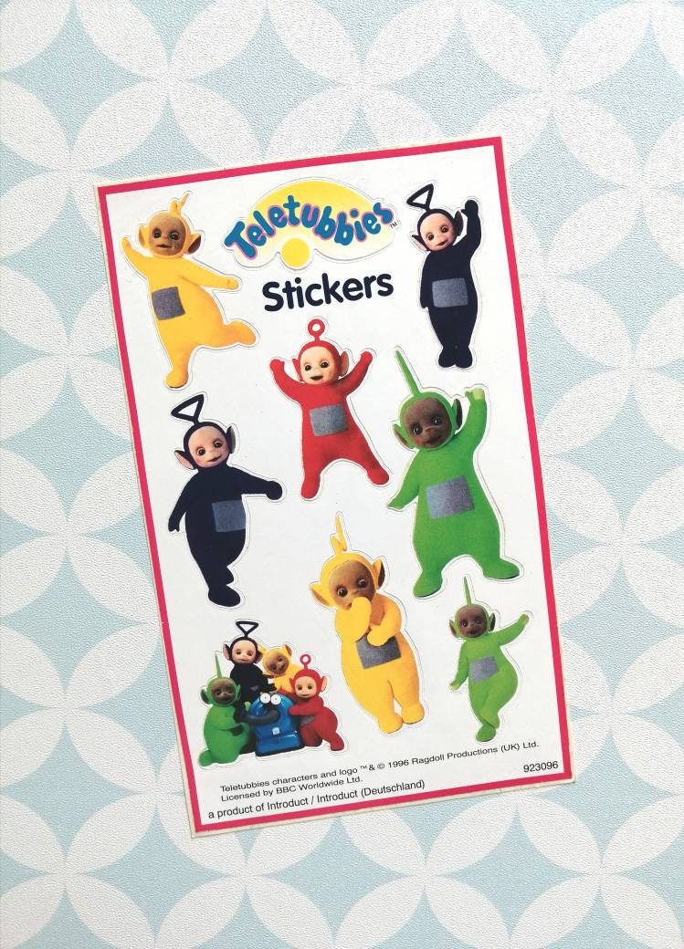 Vintage 90S Introduct Holland Teletubbies Set Of 9 Stickers
