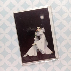 80s Vintage Michel Oks Pierrot Love Mira Fujita Wenskaart met envelop NIEUW verzegeld