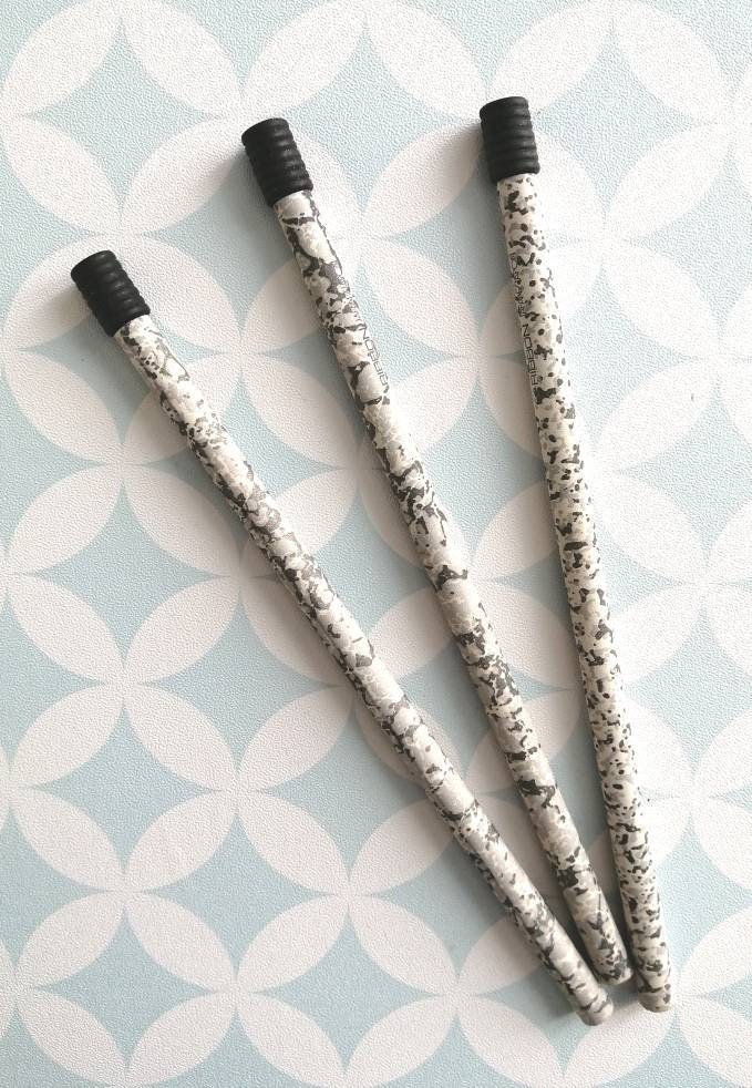 80S Vintage Ribbon Japan Set Of 3 Non Sharpened Wood Pencils