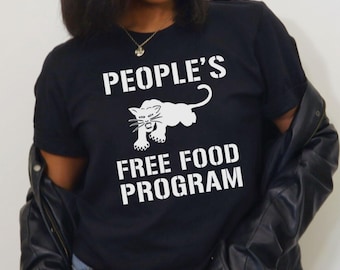 Camiseta unissex do Programa de Alimentos Gratuitos do Partido dos Panteras Negras | Mês da História Negra | Presentes para ele | Presentes para ela | Poder Negro | Entrega Expressa