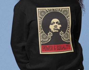 Angela Davis Unisex Crewneck Sweatshirt| Black History Sweatshirt| Vintage Sweatshirt| Gifts For Him| Gifts For Her| Black Power Sweatshirt