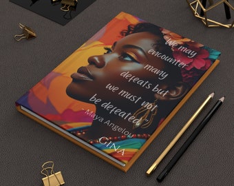 Maya Angelou Quote Personalized Hardcover Journal Matte| African American Gifts| Gift For Her| Personalized gift| Manifestation journal