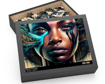 Black Woman Fantasy Puzzle 120, 252, 500-Piece| Jigsaw Puzzle| African American Gifts| Gift For Her| Black Girl Magic| Puzzles For Adults