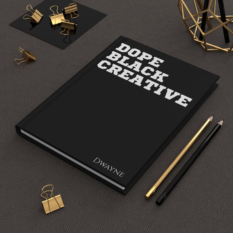 Dope Black Kreatives Personalisiertes Hardcover Journal Matte| Benutzerdefiniertes Notizbuch | Afroamerikanische Geschenke | Geschenk für Ihn | Geschenk für sie | Schwarz besessen Bild 1