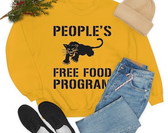 Black Panther Party People's Free Food Program Unisex Crewneck Sweatshirt| Black History Month Sweatshirt| Gifts For Him| Gifts For Her|