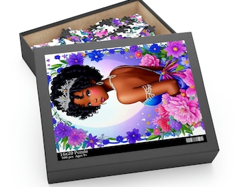 African American Woman Princess Puzzle 120, 252, 500 Piece| Jigsaw Puzzle| African American Gifts| Gift For Her|Puzzles For Adults|Kids Gift