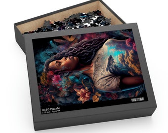 Black Woman Fantasy Puzzle 120, 252, 500-Piece| Jigsaw Puzzle| African American Gifts| Gifts For Her| Black Girl Magic| Puzzles For Adults