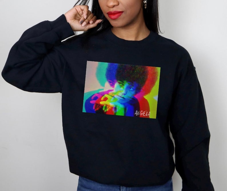Political Activist Angela Davis Unisex Crewneck Sweatshirt| Protest Shirt| Civil Rights Shirt| Feminist Shirt| Black History Month image 1