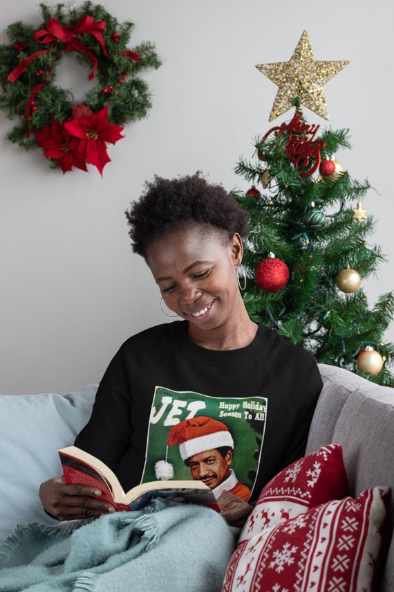 Santa Christmas African American Ugly Christmas Sweater Black