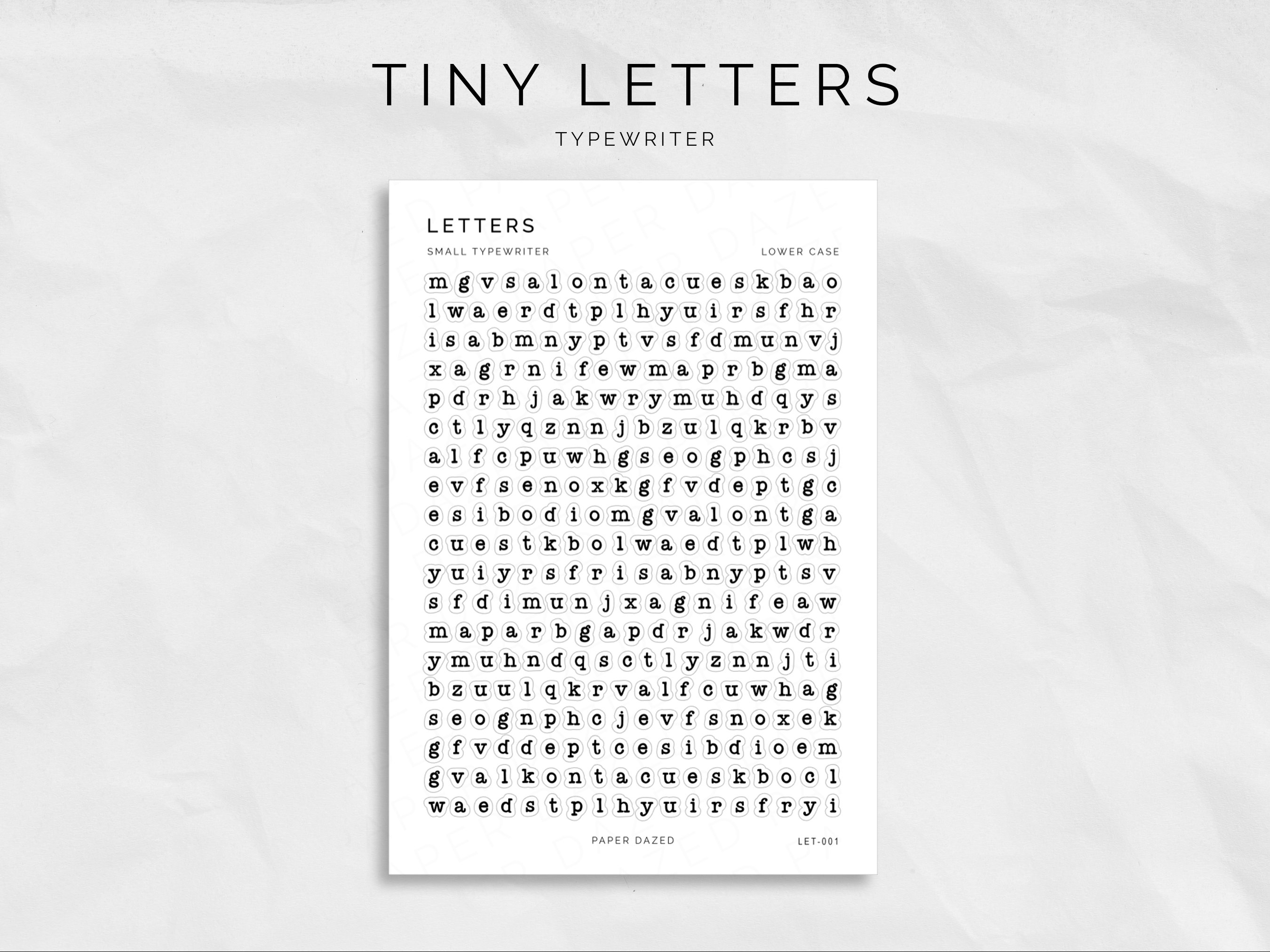 TINY Typewriter Letters Sticker Sheet Vintage Style Planner Etsy