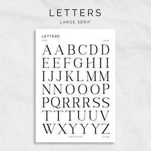 Large Letters Sticker Sheet, Big Alphabet Stickers for Journaling and Scrapbooking, ABC Letter Sticker Sheet for Scrapbooking, Serif Font