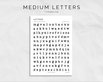 Typewriter Letter Sticker Sheet: Serif Font, Planner Stickers