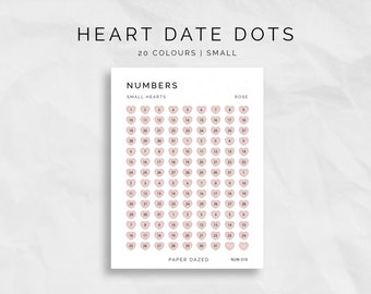 5mm Heart Date Stickers: Planner Journal Dots