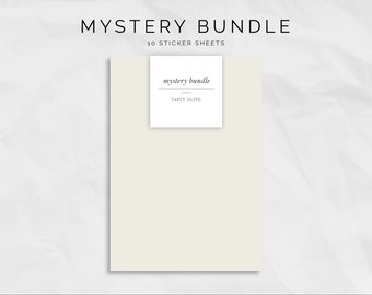 10 Sticker Sheets Mystery Bundle | Bullet Journal and Planner Stickers, Budget Stickers for Planning, Minimalist Stickers, Translucent Matte