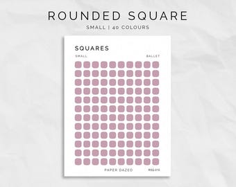 5mm Rounded Square Stickers: Planner Checklist Dots