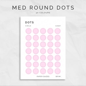 10mm Medium Circle Stickers, Dot Stickers, Bullet Journal Stickers, Planner Stickers, Translucent Stickers, Mini Dots, Mini Sticker Sheets
