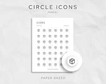 PARCEL Circle Icon Sticker Sheet for Minimal Planner and Journals