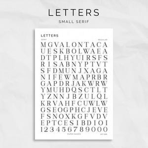 Letters and Numbers Sticker Sheet, Alphabet Stickers for Journaling and Scrapbooking, ABC Letter Sticker Sheet for Scrapbooking, Serif Font