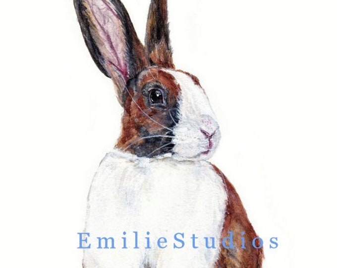 Dutch Tortoise Rabbit Watercolor Art Print - Etsy