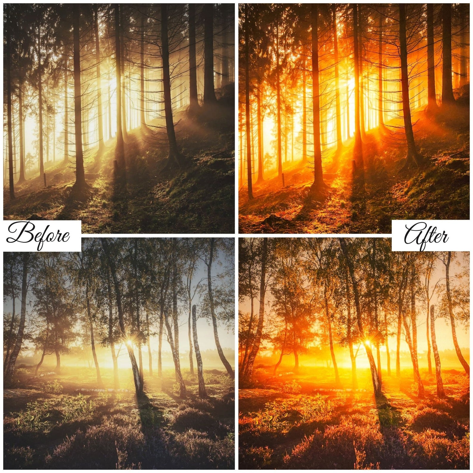 10 SUNRISE Lightroom Presets Golden Hour Presets Filters Etsy