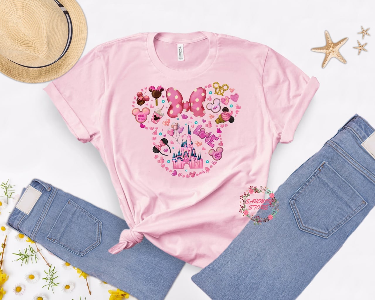 Discover Disney Valentinstag, Valentinstag Magic Kingdom Minnie Maus Ohren T-Shirt