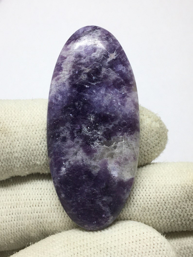 Natural Purple Lepidolite Cabochon Weight 49.60Crt Size 40X20MM Superb Quality Lepidolite Gemstone Jewellery Making Handmade Loose stone