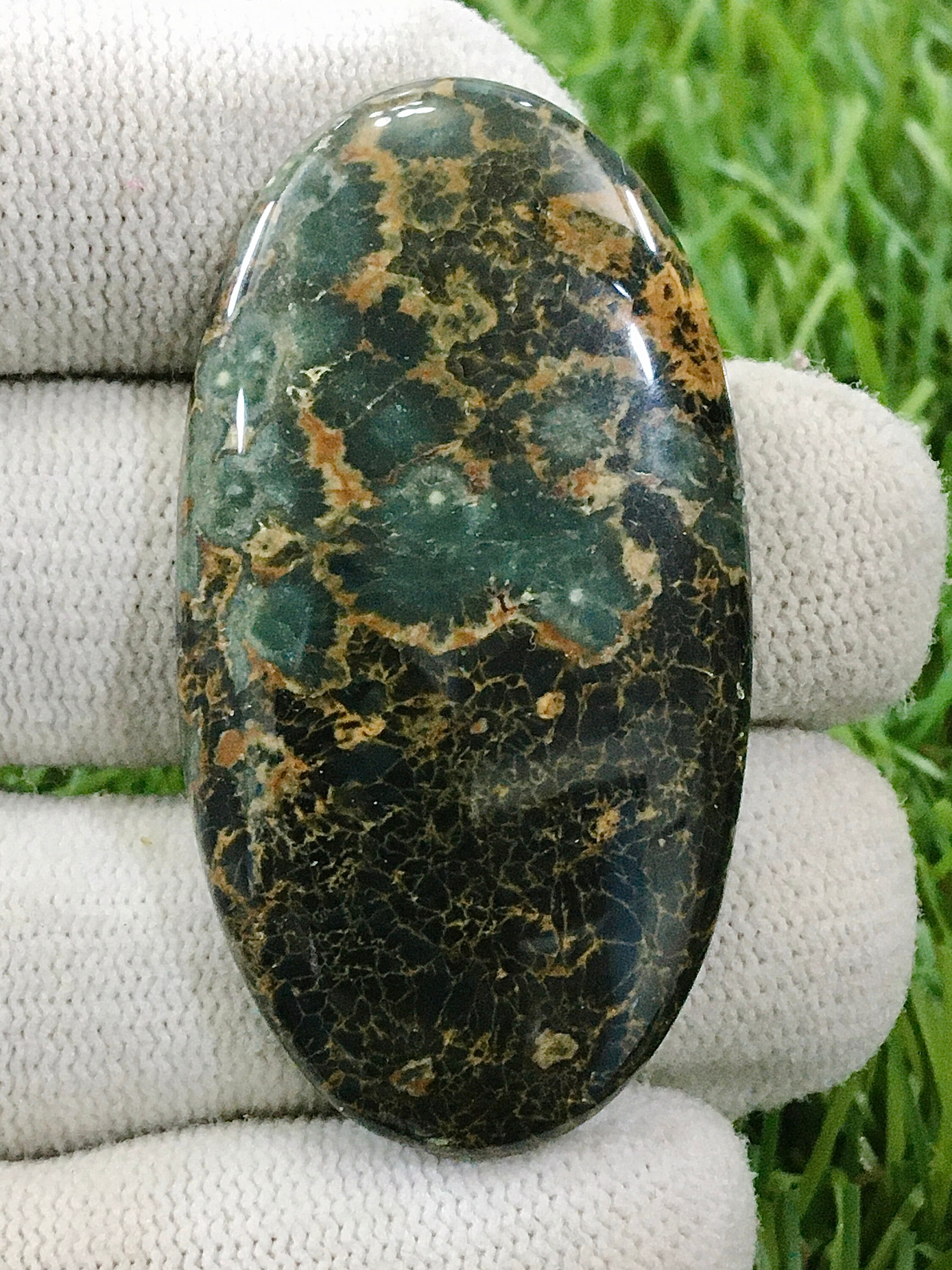 Green Ocean Jasper Natural Stone Oval shape Weight 64.25crt Etsy