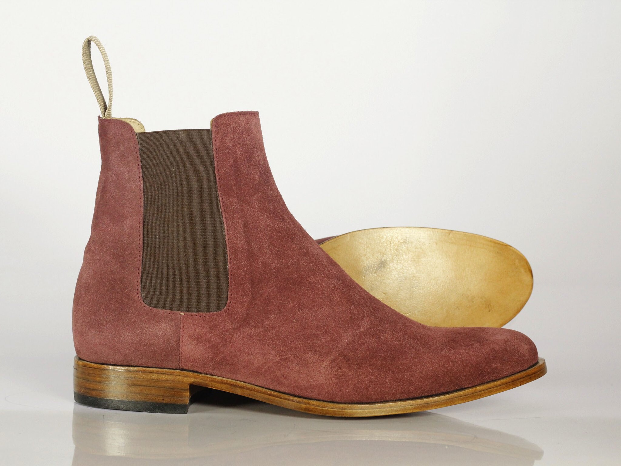 red suede chelsea boots mens
