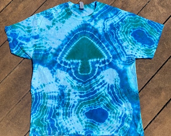 キノコのジオード柄タイダイTシャツ サイズXL