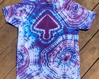 キノコのジオード柄タイダイTシャツ サイズM