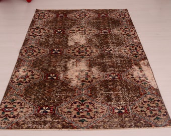 Vintage Turkish Wool Rug, Boho Area Rug, 3x6