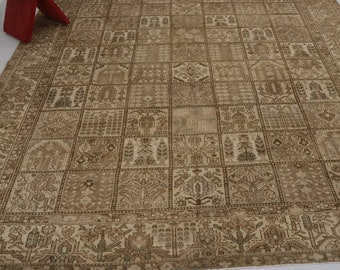 Large Vintage Turkish Wool Rug • 10'x11.7' Oriental Carpet